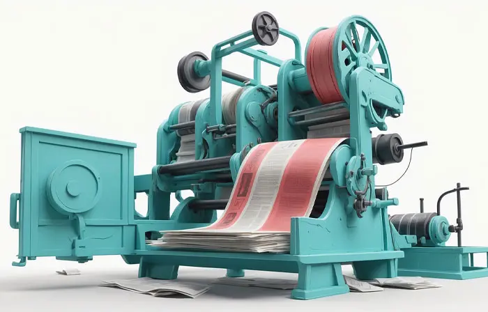 Newspaper Printing Machine 3D Model Design Illustration